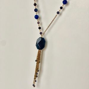 Navy and gold necklace